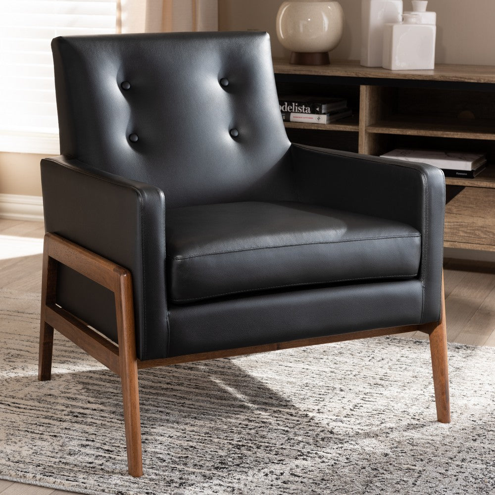 Baxton Studio - Perris Living Room Chair in Black - BBT8042-Black-CC view 7