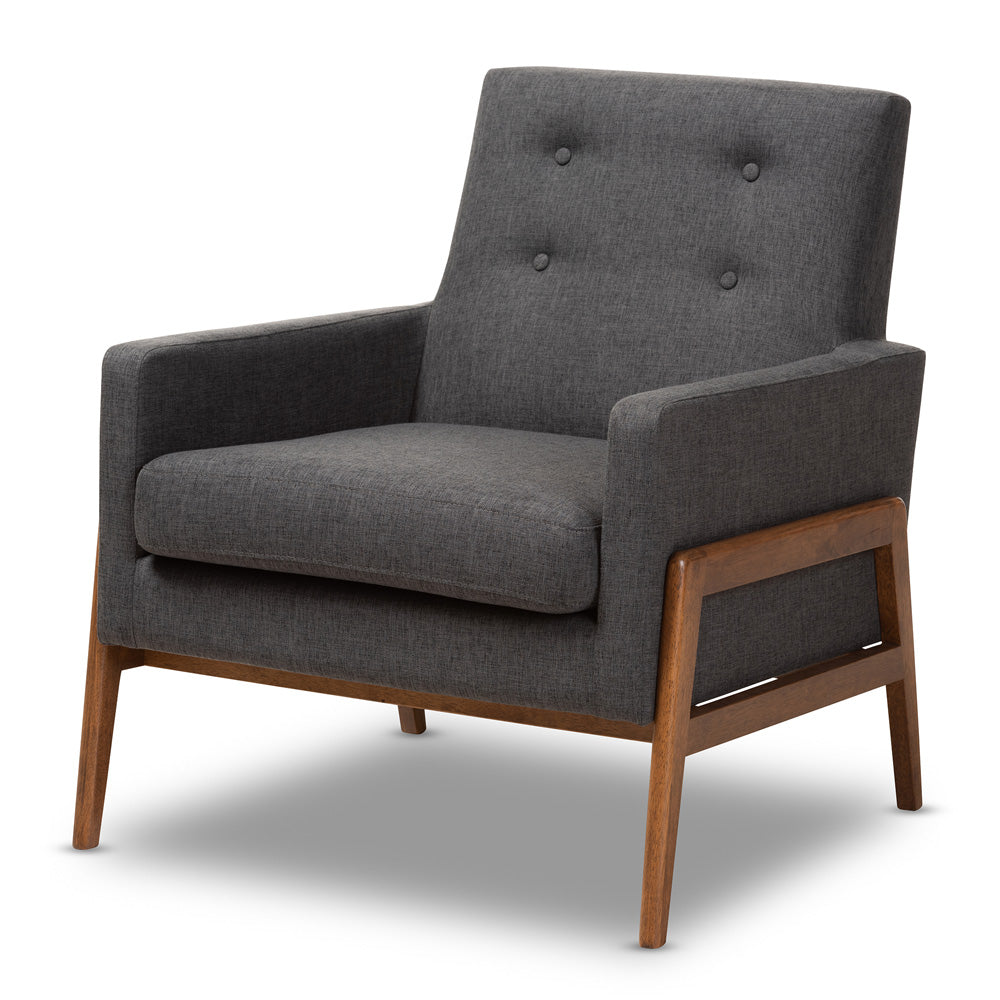 Baxton Studio - Perris Living Room Chair in Dark Grey - BBT8042-Dark Grey-CC view 1