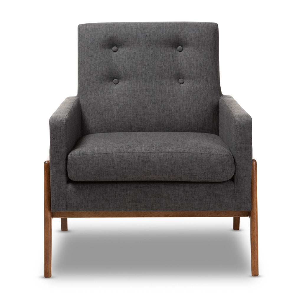 Baxton Studio - Perris Living Room Chair in Dark Grey - BBT8042-Dark Grey-CC view 2