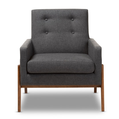Baxton Studio - Perris Living Room Chair in Dark Grey - BBT8042-Dark Grey-CC view 2