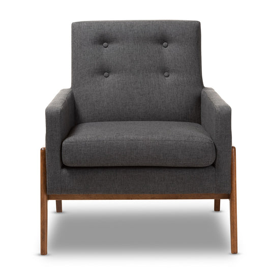 Baxton Studio - Perris Living Room Chair in Dark Grey - BBT8042-Dark Grey-CC view 2