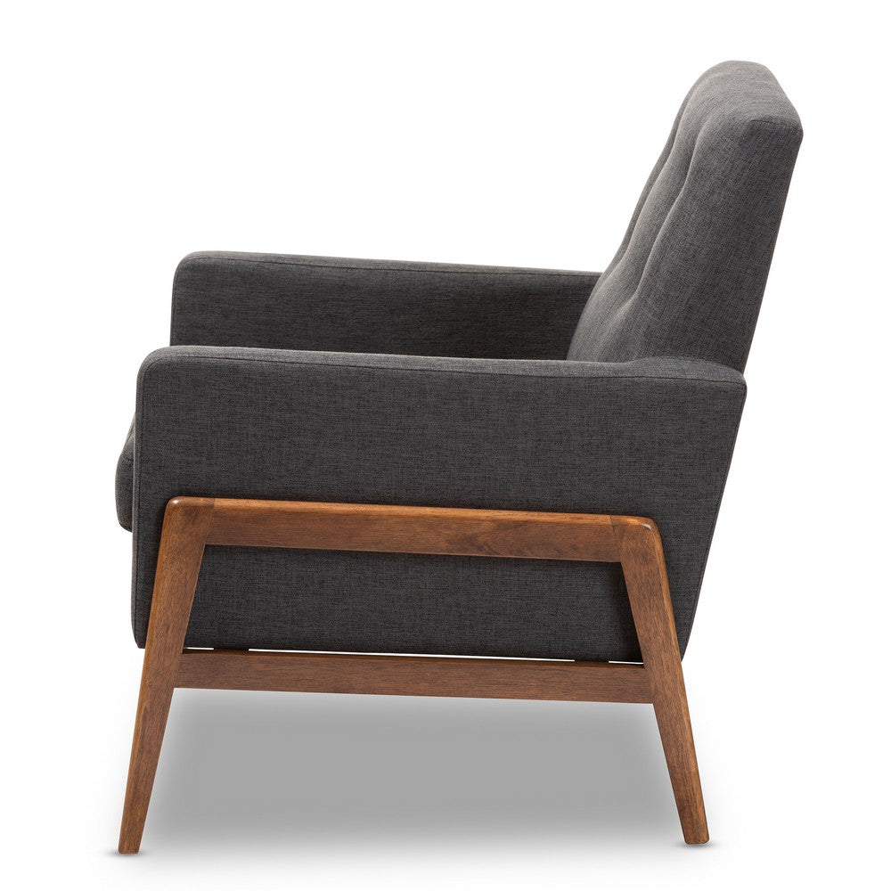 Baxton Studio - Perris Living Room Chair in Dark Grey - BBT8042-Dark Grey-CC view 3