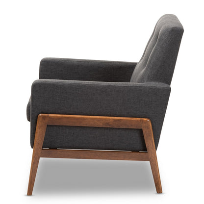 Baxton Studio - Perris Living Room Chair in Dark Grey - BBT8042-Dark Grey-CC view 3