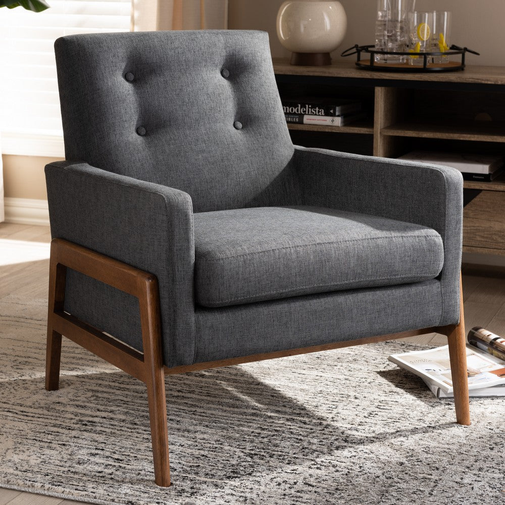 Baxton Studio - Perris Living Room Chair in Dark Grey - BBT8042-Dark Grey-CC view 7
