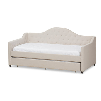 Baxton Studio - Perry Daybed in Light Beige - CF8940-Light Beige-Daybed view 1