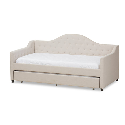 Baxton Studio - Perry Daybed in Light Beige - CF8940-Light Beige-Daybed view 1