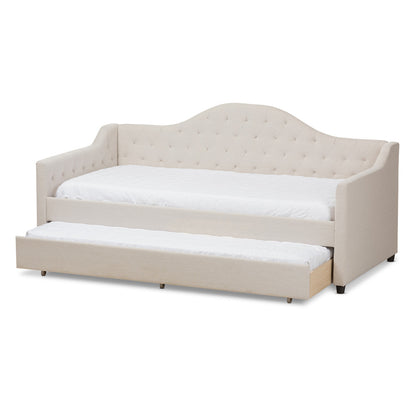 Baxton Studio - Perry Daybed in Light Beige - CF8940-Light Beige-Daybed view 2