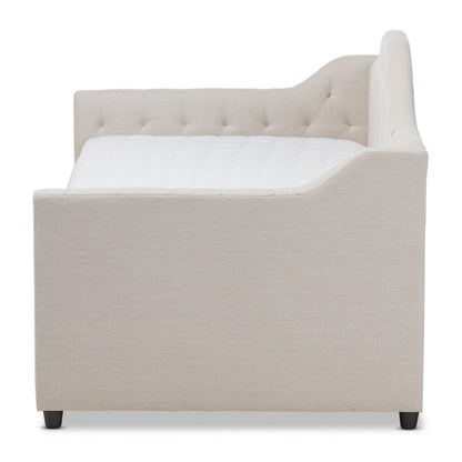 Baxton Studio - Perry Daybed in Light Beige - CF8940-Light Beige-Daybed view 3