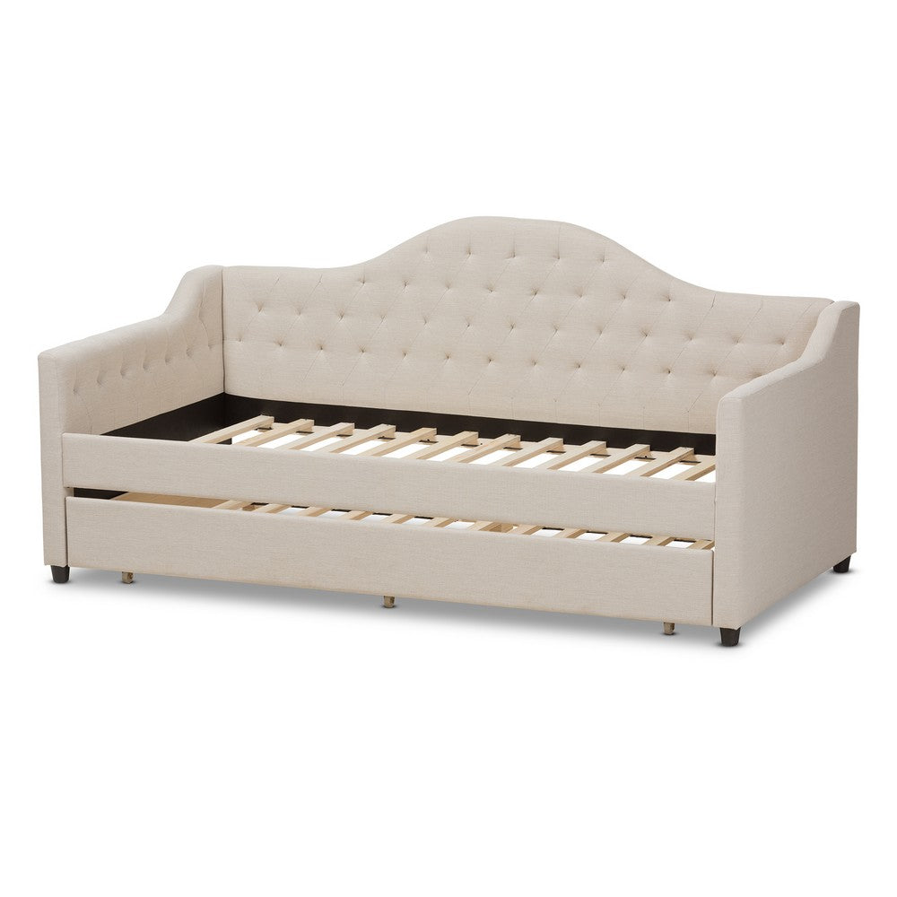 Baxton Studio - Perry Daybed in Light Beige - CF8940-Light Beige-Daybed view 4