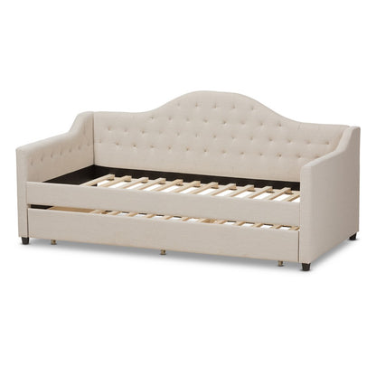 Baxton Studio - Perry Daybed in Light Beige - CF8940-Light Beige-Daybed view 4