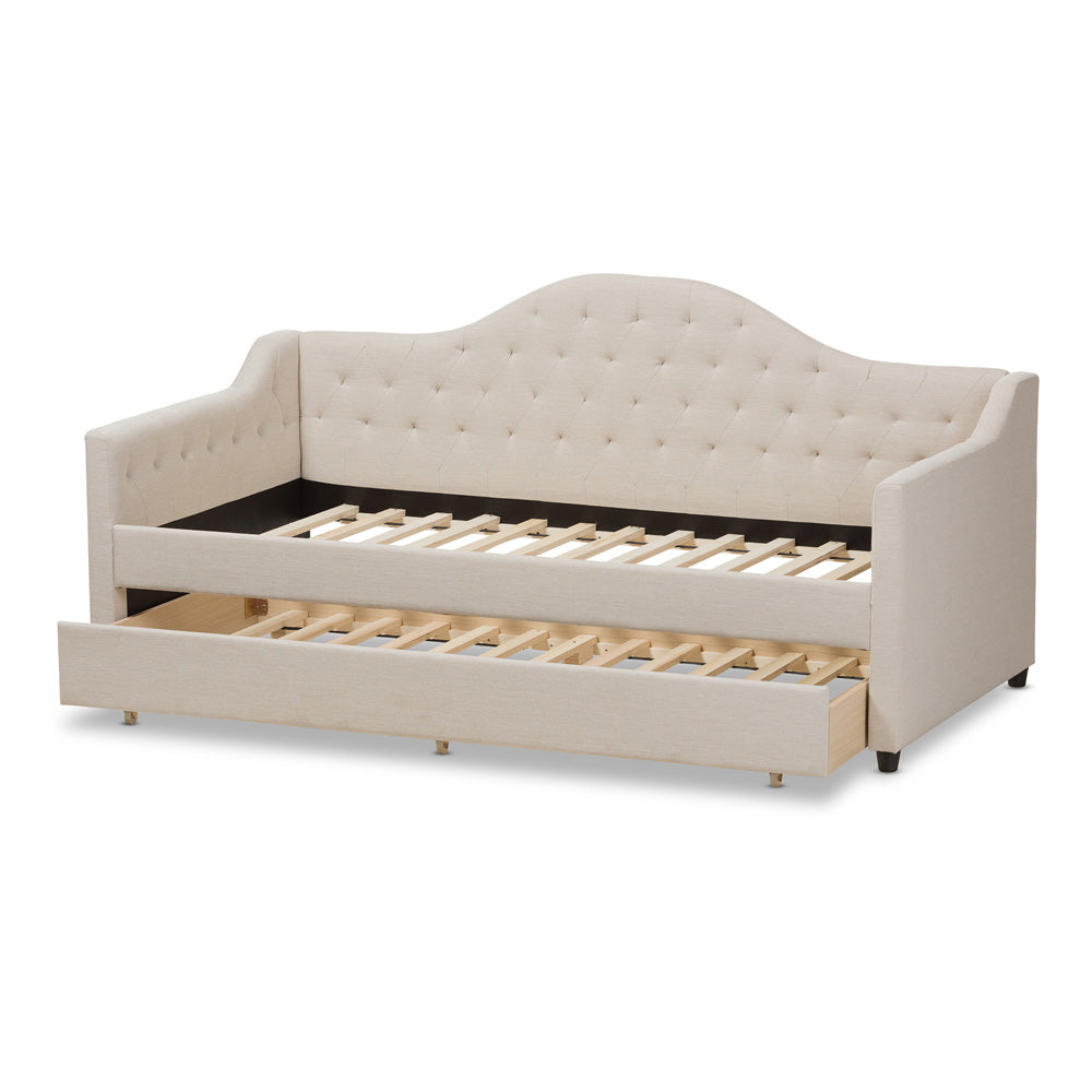 Baxton Studio - Perry Daybed in Light Beige - CF8940-Light Beige-Daybed view 5