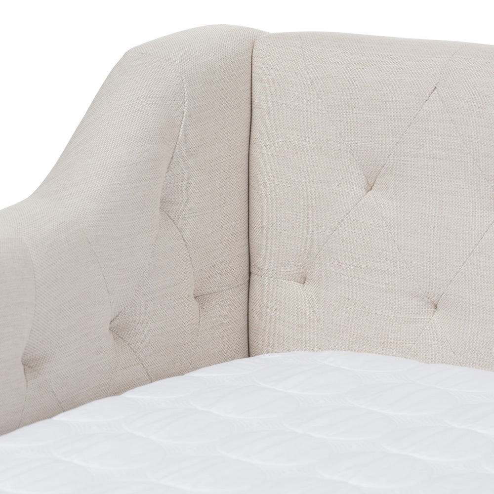 Baxton Studio - Perry Daybed in Light Beige - CF8940-Light Beige-Daybed view 6
