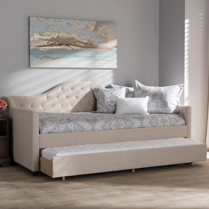 Baxton Studio - Perry Daybed in Light Beige - CF8940-Light Beige-Daybed view 8