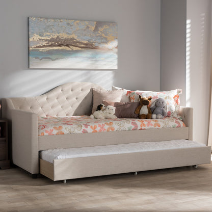 Baxton Studio - Perry Daybed in Light Beige - CF8940-Light Beige-Daybed view 10