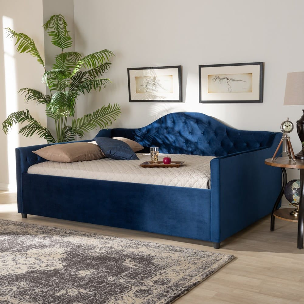 Baxton Studio - Perry Daybed in Royal Blue - CF8940-Navy Blue-Daybed-F view 6