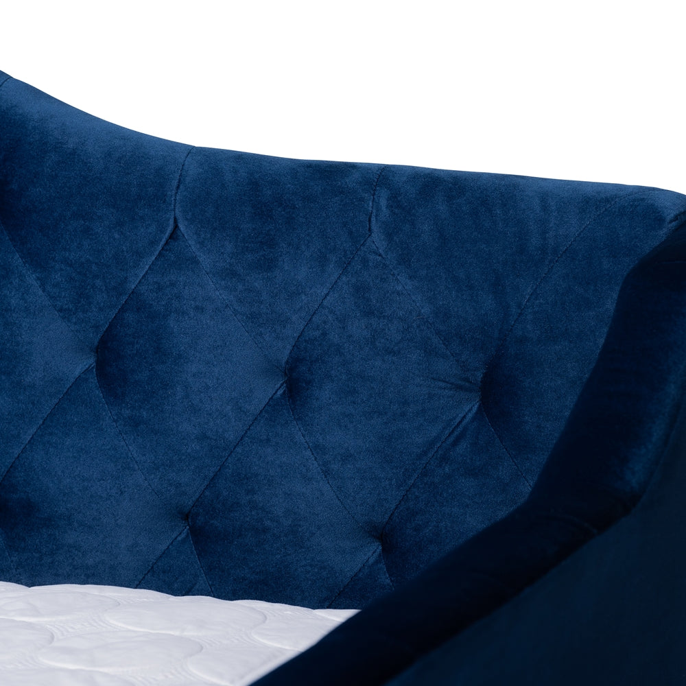 Baxton Studio - Perry Queen Size Daybed with Trundle in Royal Blue - CF8940-Navy Blue-Daybed-Q/T view 6