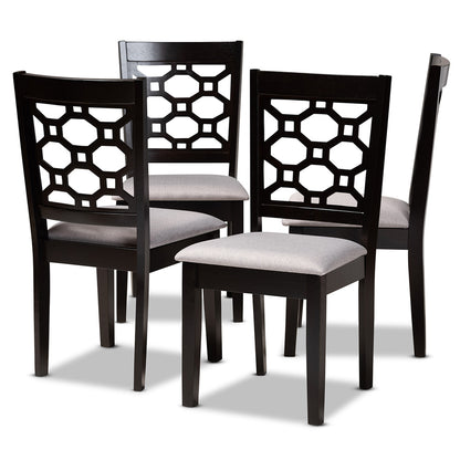 Baxton Studio - Peter Set of 4 Dining Chairs in Grey/Dark brown - RH335C-Grey/Dark Brown-DC-4PK view 1