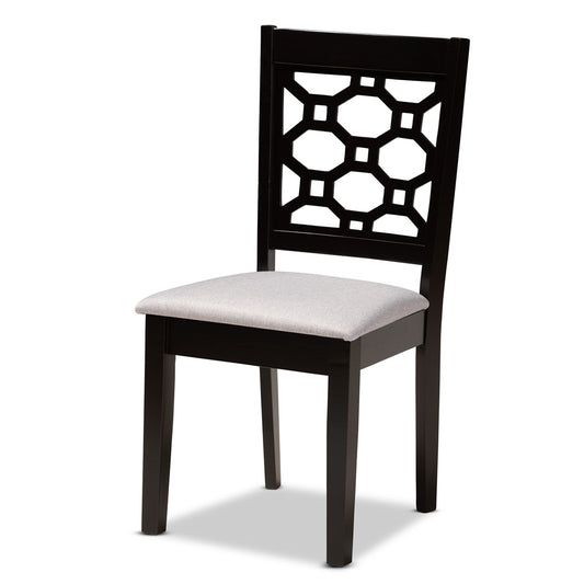 Baxton Studio - Peter Set of 4 Dining Chairs in Grey/Dark brown - RH335C-Grey/Dark Brown-DC-4PK view 2