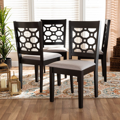 Baxton Studio - Peter Set of 4 Dining Chairs in Grey/Dark brown - RH335C-Grey/Dark Brown-DC-4PK view 4