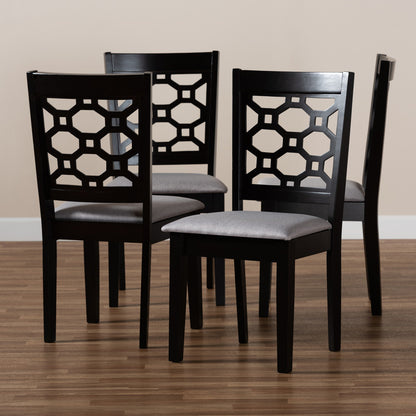 Baxton Studio - Peter Set of 4 Dining Chairs in Grey/Dark brown - RH335C-Grey/Dark Brown-DC-4PK view 5