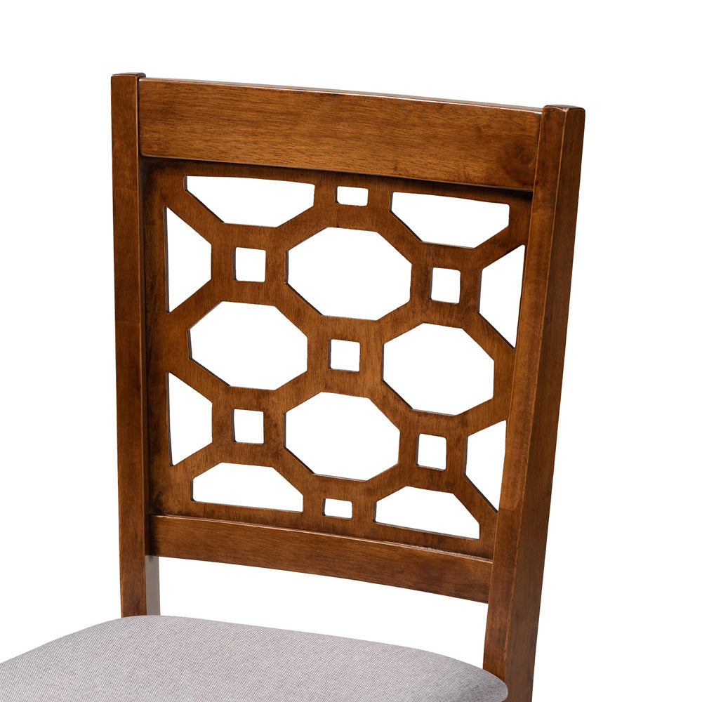 Baxton Studio - Peter Set of 4 Dining Chairs in Grey/Walnut brown - RH335C-Grey/Walnut-DC-4PK view 3