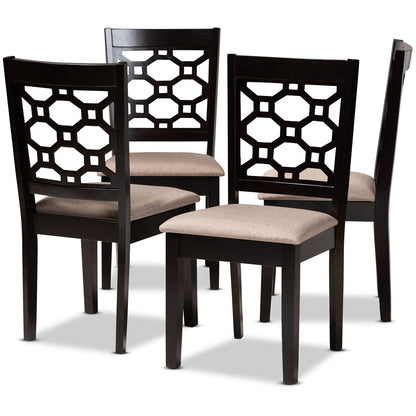 Baxton Studio - Peter Set of 4 Dining Chairs in Sand/Dark brown - RH335C-Sand/Dark Brown-DC-4PK view 1