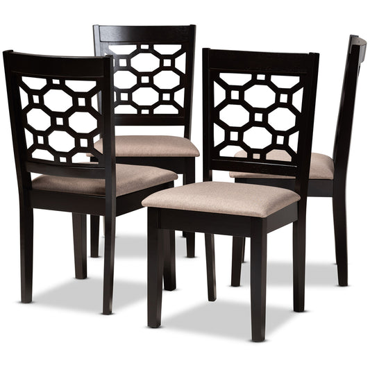 Baxton Studio - Peter Set of 4 Dining Chairs in Sand/Dark brown - RH335C-Sand/Dark Brown-DC-4PK view 1
