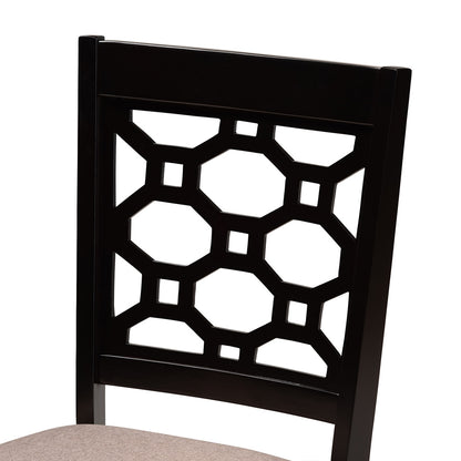 Baxton Studio - Peter Set of 4 Dining Chairs in Sand/Dark brown - RH335C-Sand/Dark Brown-DC-4PK view 3