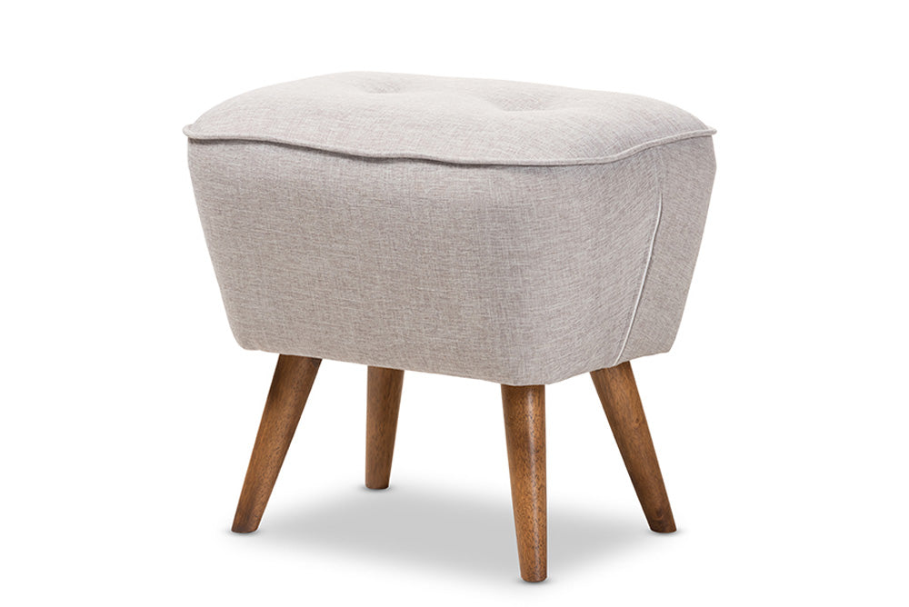 Baxton Studio - Petronelle Footstool - BBT5341-Greyish Beige view 1