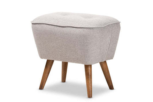 Baxton Studio - Petronelle Footstool - BBT5341-Greyish Beige view 1