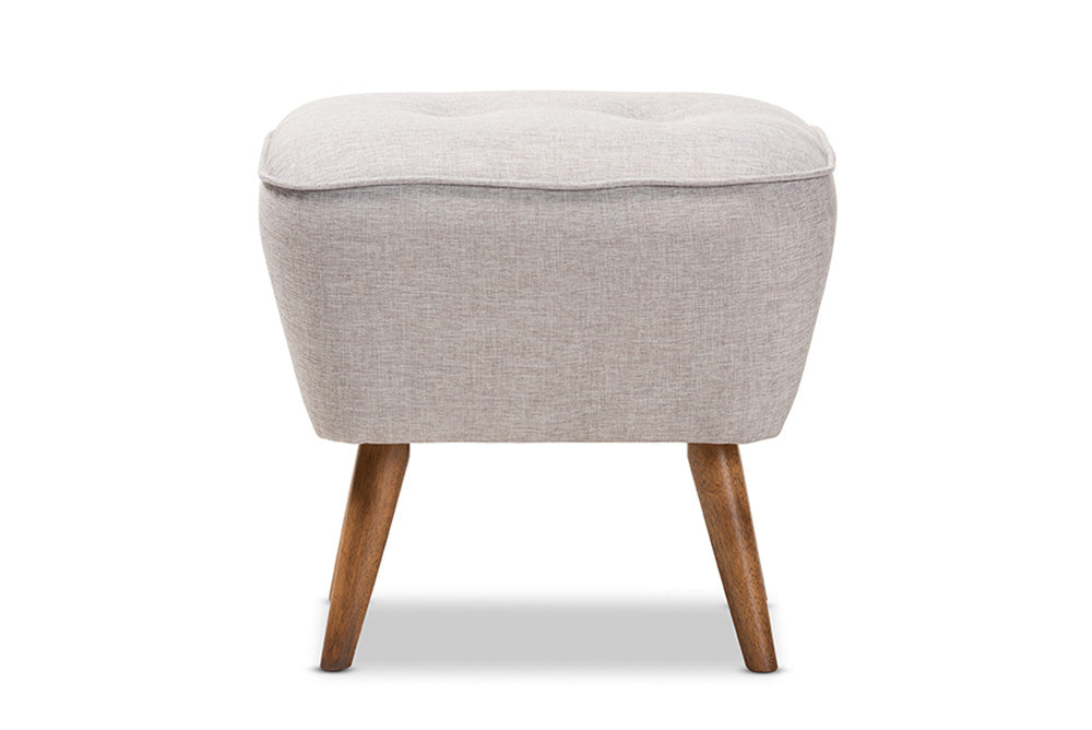 Baxton Studio - Petronelle Footstool - BBT5341-Greyish Beige view 2