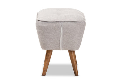 Baxton Studio - Petronelle Footstool - BBT5341-Greyish Beige view 3