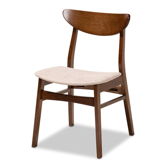 Baxton Studio - Philip Dining Set in Light Beige/Walnut Brown - Parlin/Hexa-Latte/Walnut-5PC Dining Set view 2