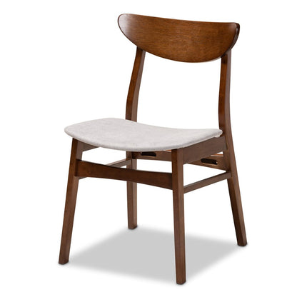 Baxton Studio - Philip Dining Set in Light Grey/Walnut Brown - Parlin/Hexa-Smoke/Walnut-5PC Dining Set view 2