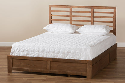 Baxton Studio - Piera Full Size Bed in Ash walnut - Piera-Ash Walnut-Full view 10