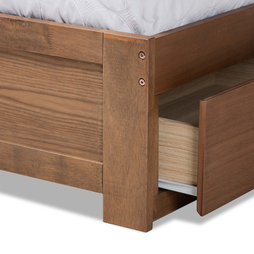 Baxton Studio - Piera King Size Bed in Ash walnut - Piera-Ash Walnut-King view 7