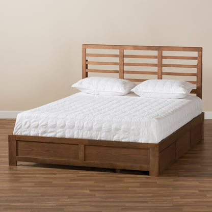 Baxton Studio - Piera King Size Bed in Ash walnut - Piera-Ash Walnut-King view 8