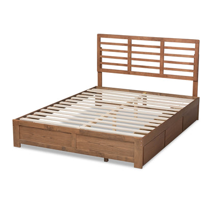 Baxton Studio - Piera Queen Size Bed in Ash walnut - Piera-Ash Walnut-Queen view 4