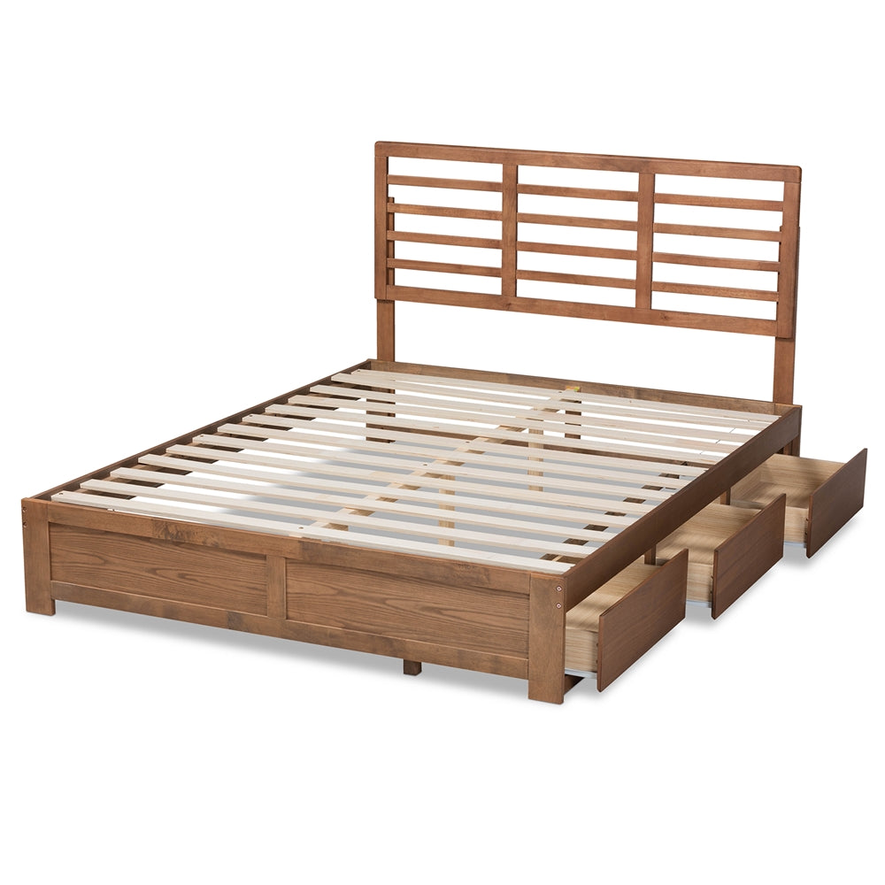 Baxton Studio - Piera Queen Size Bed in Ash walnut - Piera-Ash Walnut-Queen view 5