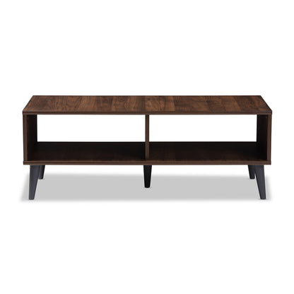 Baxton Studio - Pierre Coffee Table in Walnut Brown/Dark Grey - SECFT3001-Columbia Brown/Dark Grey-CT view 2