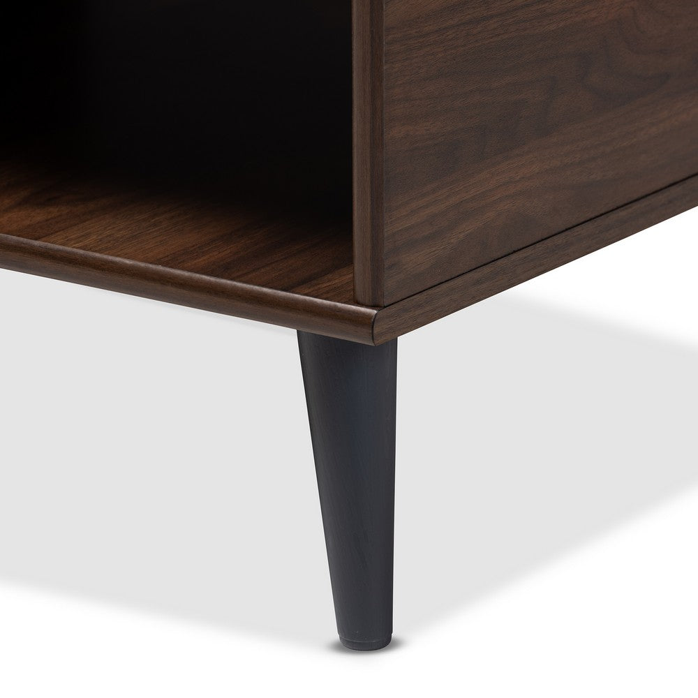 Baxton Studio - Pierre Coffee Table in Walnut Brown/Dark Grey - SECFT3001-Columbia Brown/Dark Grey-CT view 4