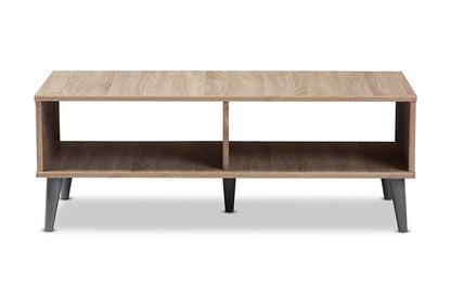 Baxton Studio - Pierre Coffee Table - SECFT3001-Hana Oak/Light Grey-CT view 2