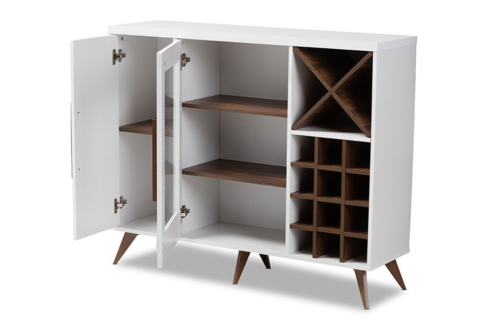 Baxton Studio - Pietro Wine Cabinet - SEWC160071WI-White/Columbia view 2