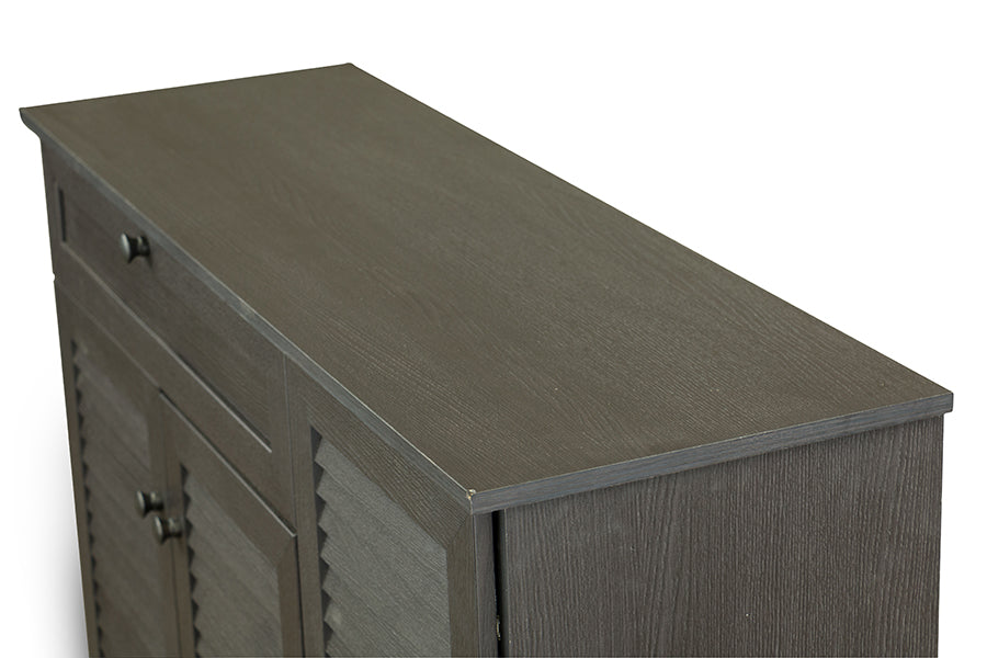 Baxton Studio - Pocillo Shoe Cabinet in Dark Brown - FP-05LV-Espresso view 7