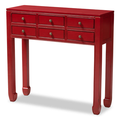 Baxton Studio - Pomme Console Table in Red - MIN18-Red-ST view 1