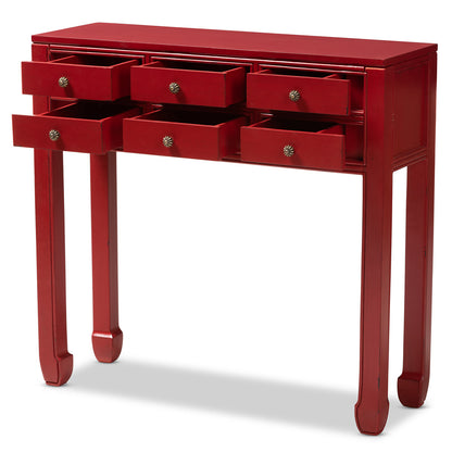 Baxton Studio - Pomme Console Table in Red - MIN18-Red-ST view 2