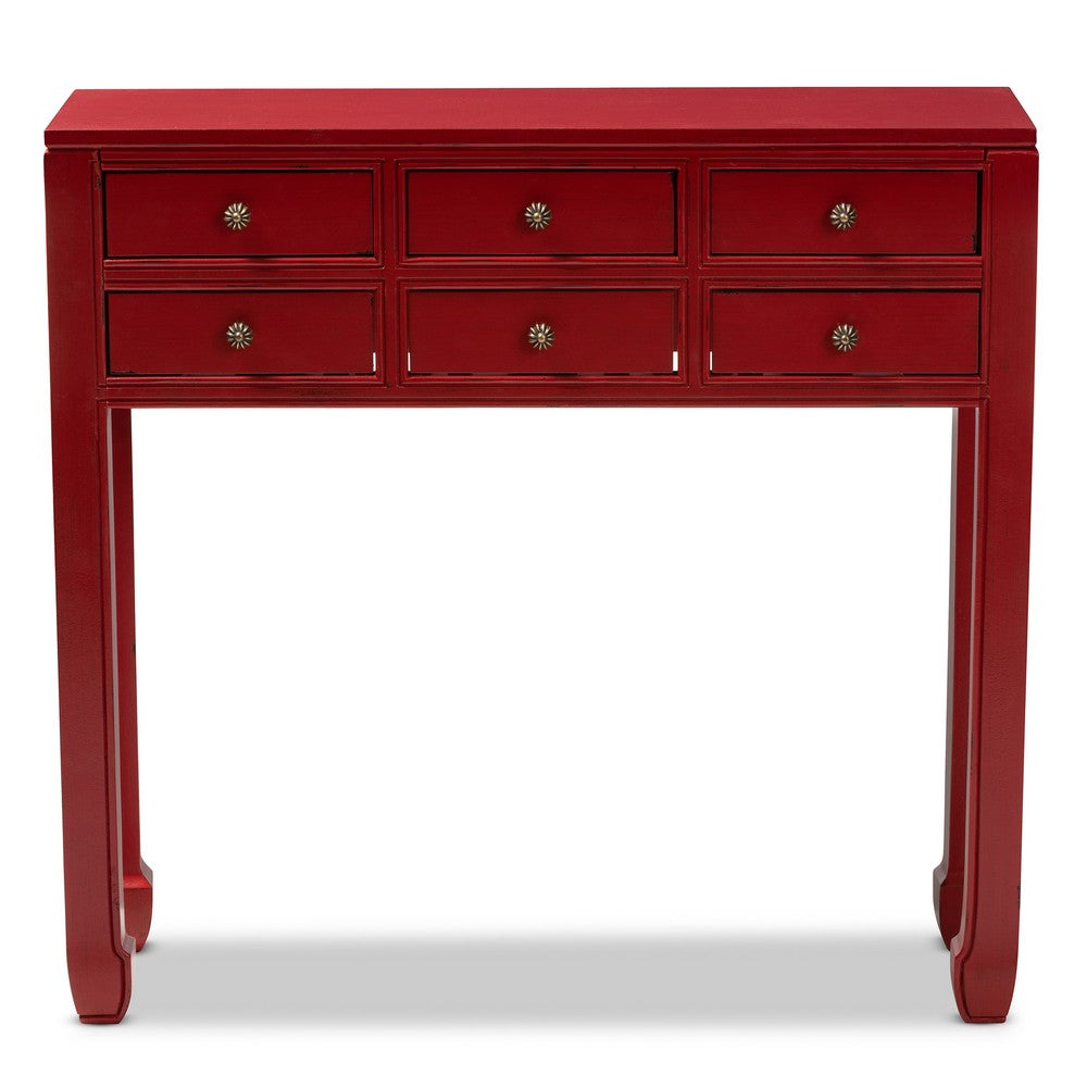 Baxton Studio - Pomme Console Table in Red - MIN18-Red-ST view 3