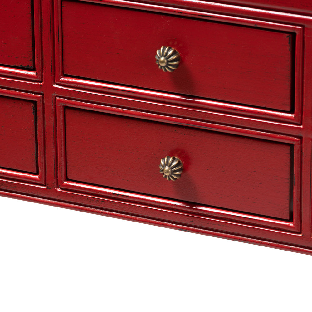 Baxton Studio - Pomme Console Table in Red - MIN18-Red-ST view 6