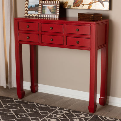 Baxton Studio - Pomme Console Table in Red - MIN18-Red-ST view 9
