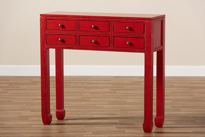 Baxton Studio - Pomme Console Table in Red - MIN18-Red-ST view 10